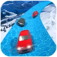 Frozen Water City Car Racing