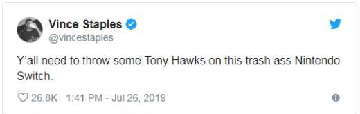 说唱歌手认为任天堂Switch是“垃圾” 要它有何用？