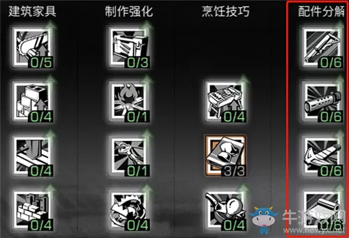 《明日之后》制造基础技能配件分解效果详解