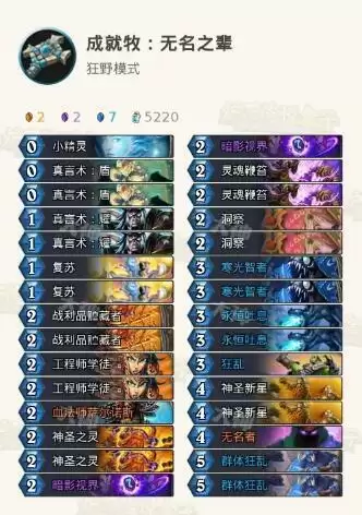 炉石传说暗月马戏团无名之辈成就达成卡组攻略