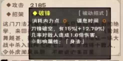 《烟雨江湖》破锋加点攻略