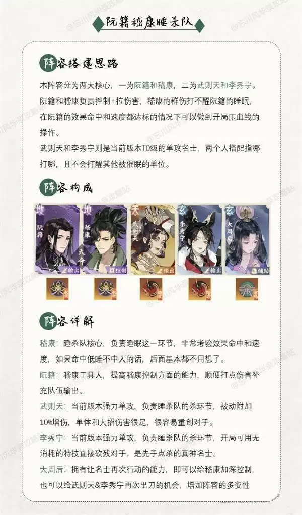 《忘川风华录》阮籍阵容搭配攻略