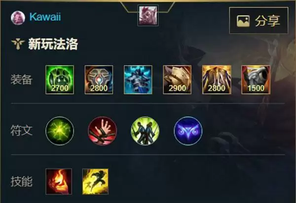 《英雄联盟手游》幻翎洛出装天赋介绍