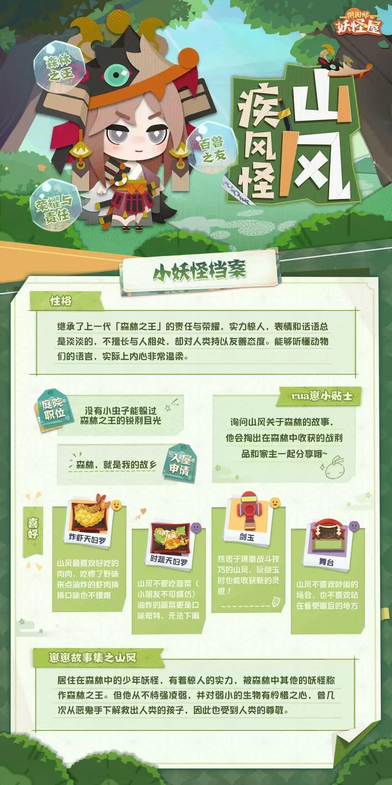阴阳师妖怪屋山风档案分享