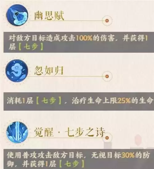 忘川风华录曹植技能强度分析