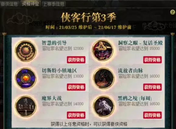 DNF侠客行第三季怎么获得资格