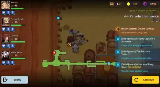 坎公骑冠剑世界4全收集地图三星攻略分享