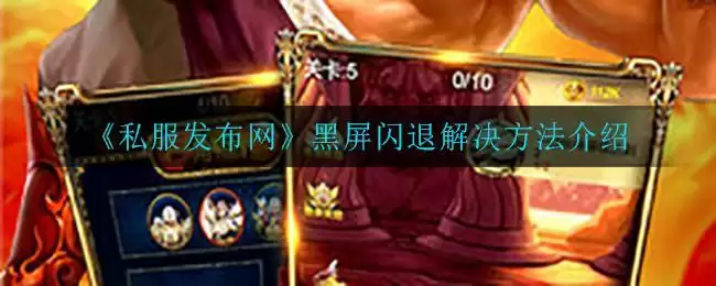 《私服发布网》黑屏闪退解决方法介绍