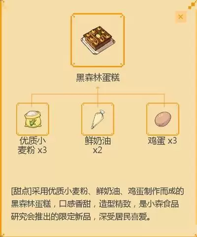 《小森生活》黑森林蛋糕食谱配方