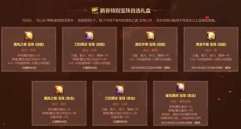 dnf年套礼包内容2021