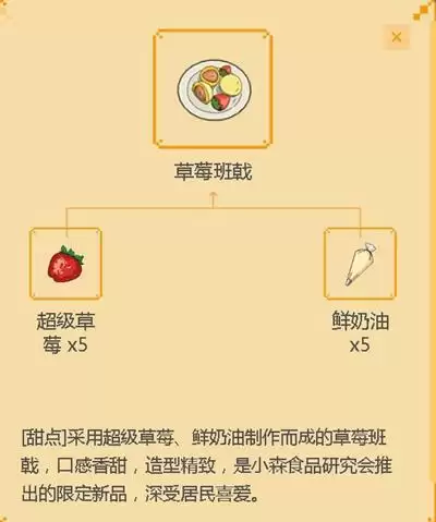 《小森生活》草莓班戟食谱配方