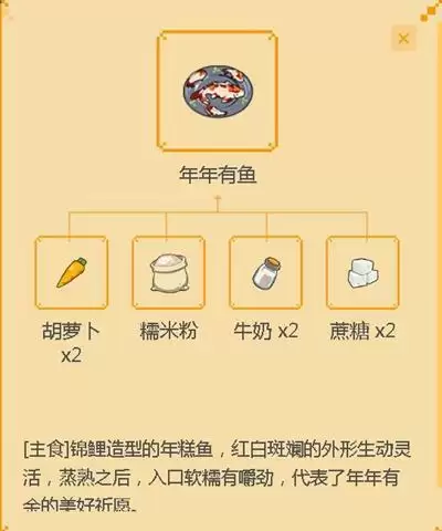 《小森生活》年年有鱼食谱配方