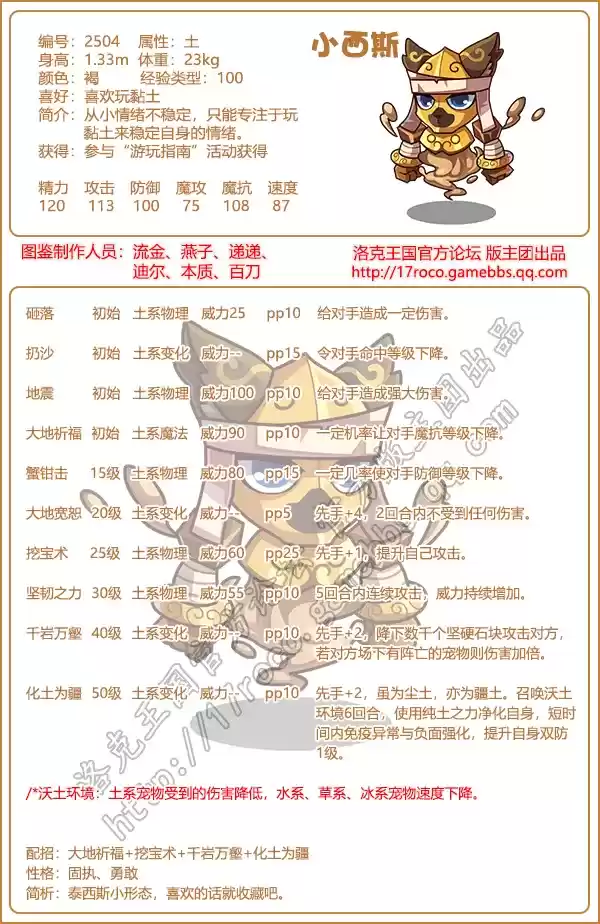 《洛克王国》小西斯图鉴