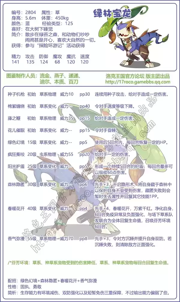 《洛克王国》绿林宝龙图鉴