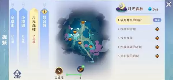 梦幻新诛仙月光森林灵妖妖位置大全