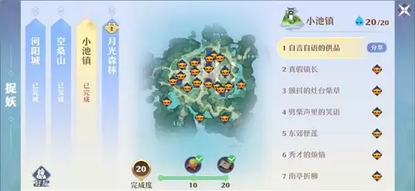 梦幻新诛仙小池镇灵妖妖位置大全