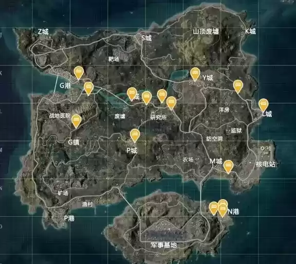 《和平精英》车库位置分布图