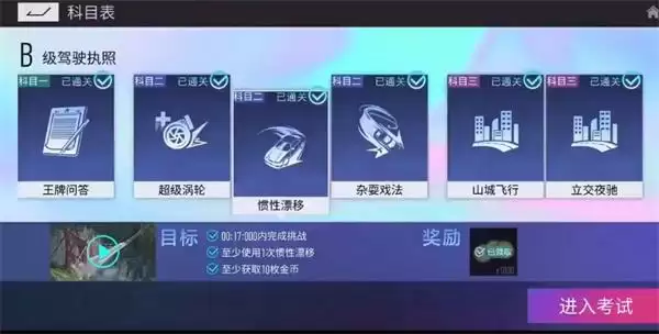 《王牌竞速》速B级驾照科目一答案分享