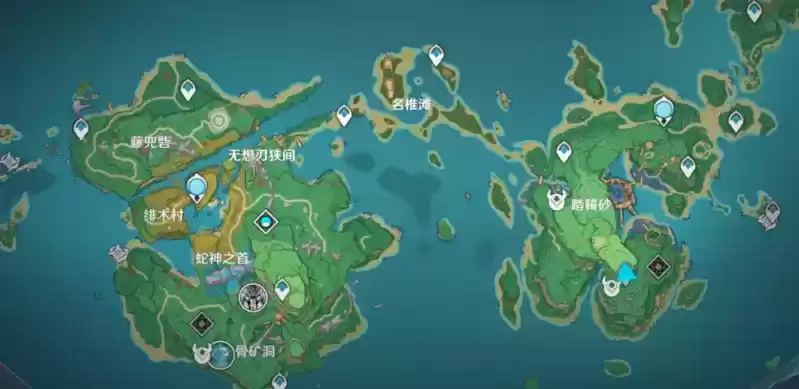 《原神》2.0稻妻地灵龛地图分布图分享