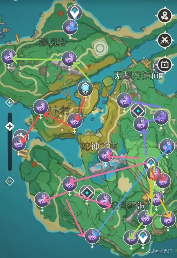 《原神》八酝岛雷神瞳收集路线一览 《原神》八酝岛雷神瞳收集路线一览