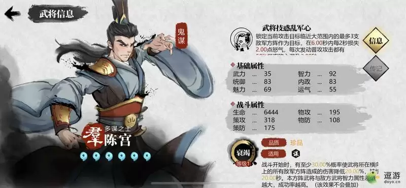 小小五千年陈宫强度分析及培养建议