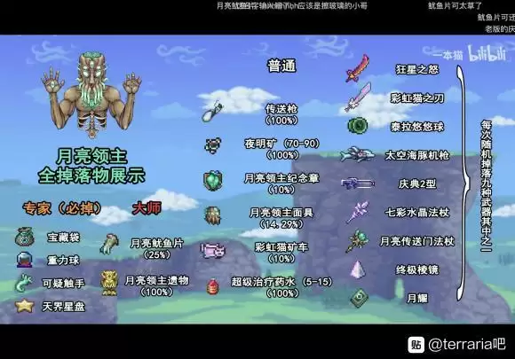 《泰拉瑞亚》全boss掉落物品一览