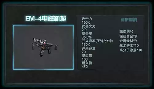 《明日之后》EM-4电磁机枪介绍