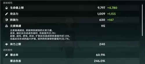 原神0命甘雨毕业属性面板说明