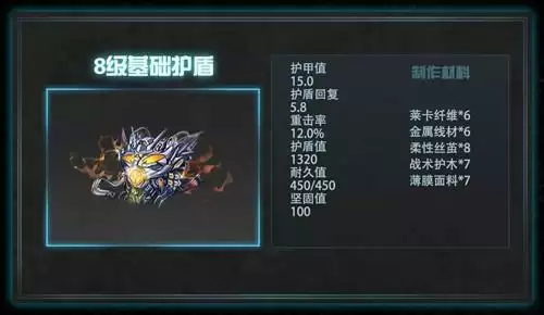 《明日之后》8级基础护盾介绍