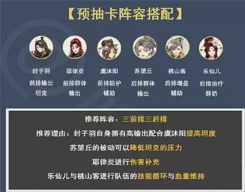 花亦山心之月预抽卡角色怎么选择