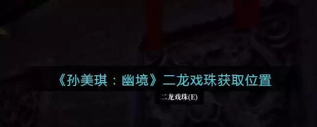 《孙美琪疑案：幽境》五级线索——二龙戏珠