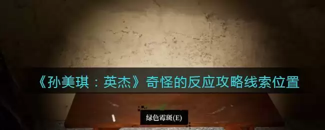 《孙美琪疑案：英杰》四级线索——奇怪反应