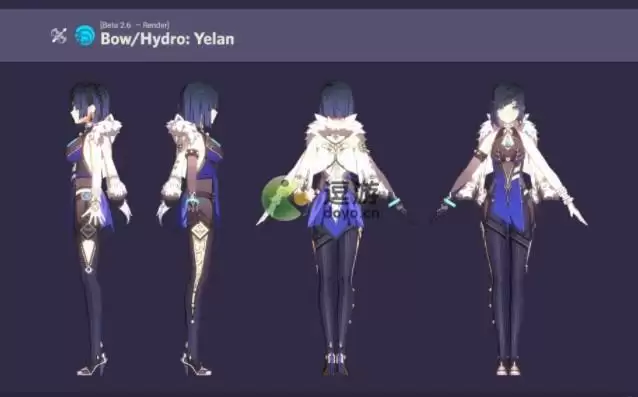 原神夜阑角色模型预览