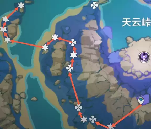 原神雷电将军突破材料采集路线 雷电将军突破材料天云草采集攻略图片6