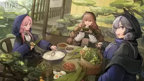 明日方舟22年端午节正式贺图 今年罗德岛不吃粽子 小刻带队划龙舟