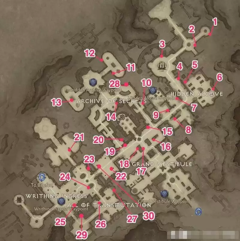 暗黑破坏神不朽库勒的密室残页收集攻略