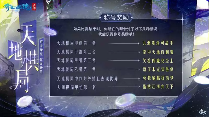 首届跨服天地棋局一触即发,花式冠军奖励等你赢取!