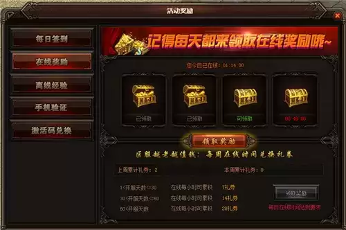 原始传奇每日奖励介绍 原始传奇每日奖励说明