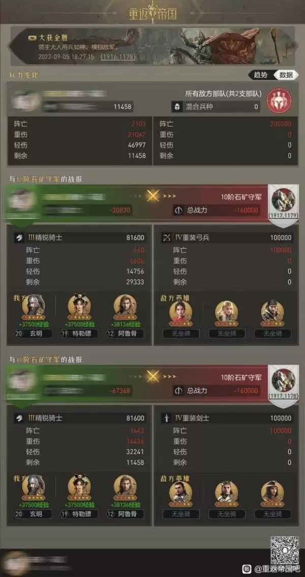 《重返帝国》李广阵容大盘点,速速来抄作业