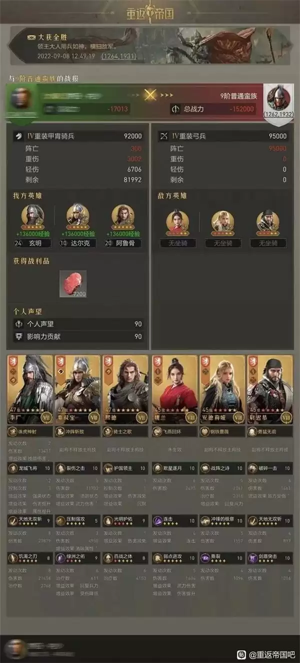 《重返帝国》李广阵容大盘点,速速来抄作业