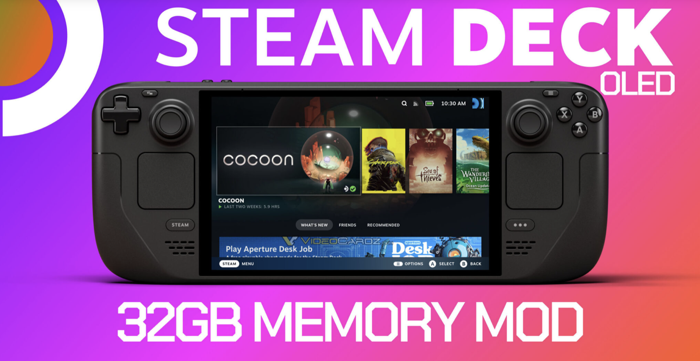 Steam Deck OLED 32GB内存改装