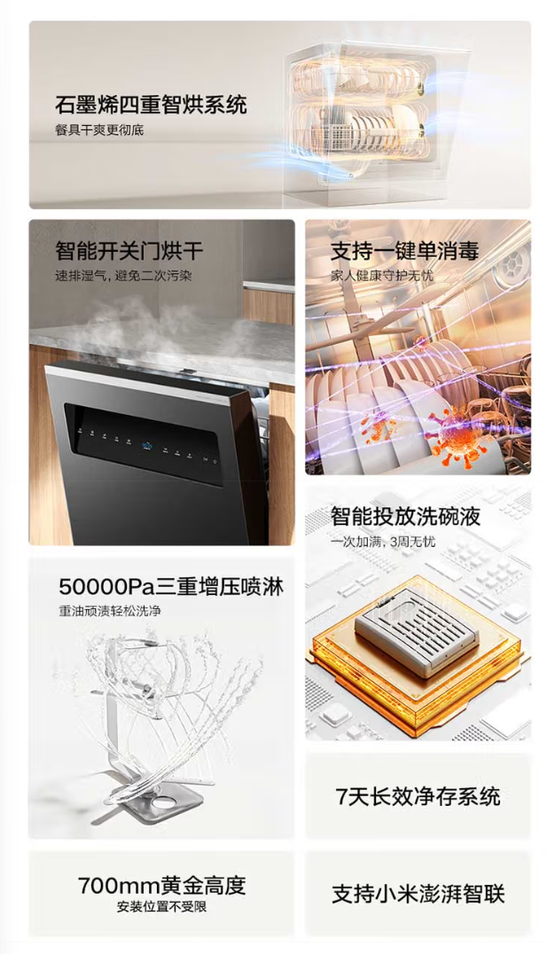小米米家智能嵌入式洗碗机