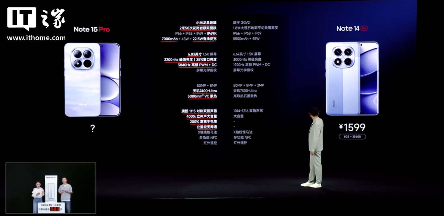 小米 REDMI Note 15 Pro 手机发布：天玑 7400 Ultra、Pro+ 同款龙晶玻璃，首发 1399 元起
