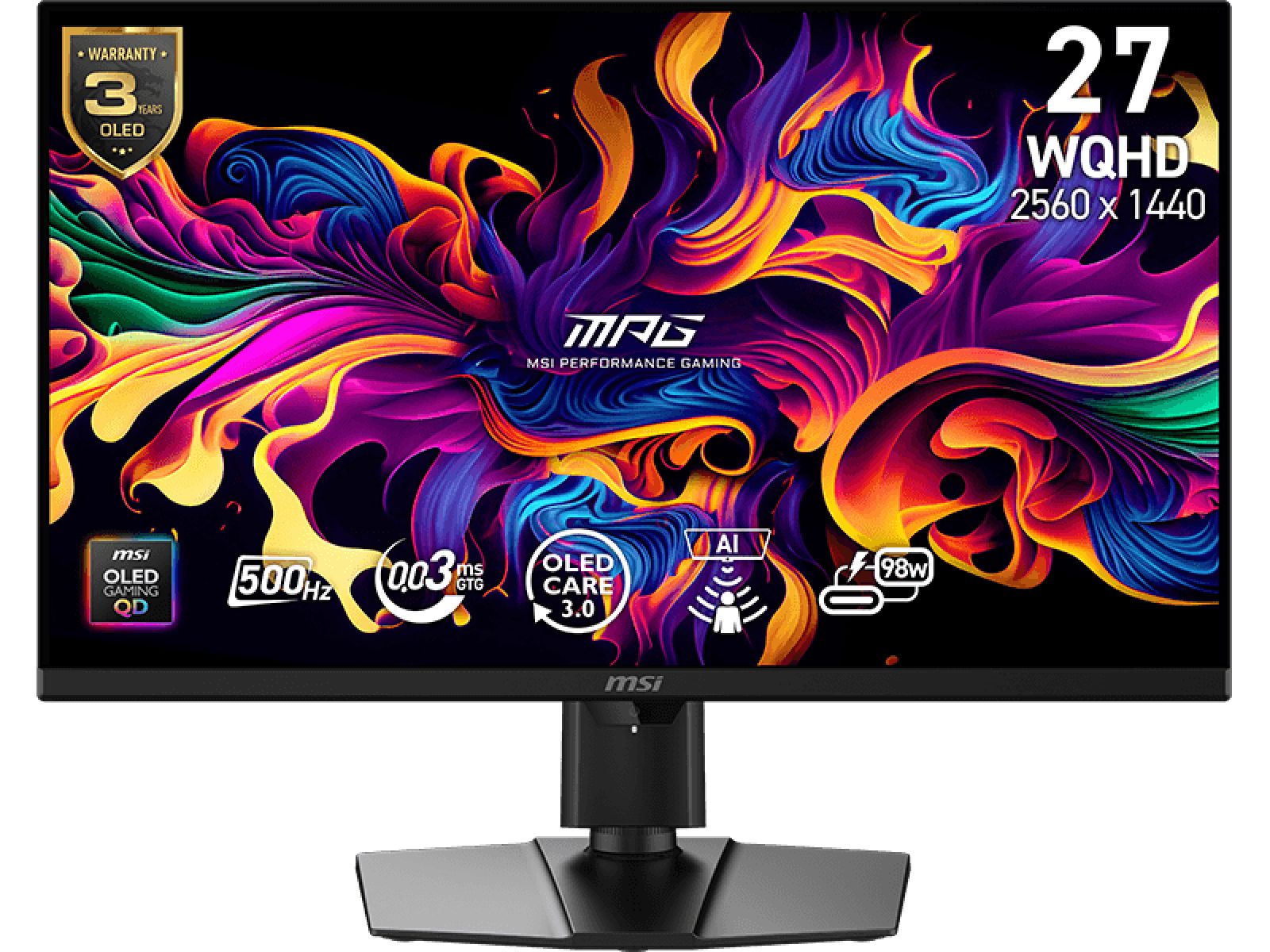 2K 500Hz，6999 元微星 MPG 271QR QD-OLED X50 27 英寸显示器开启预约