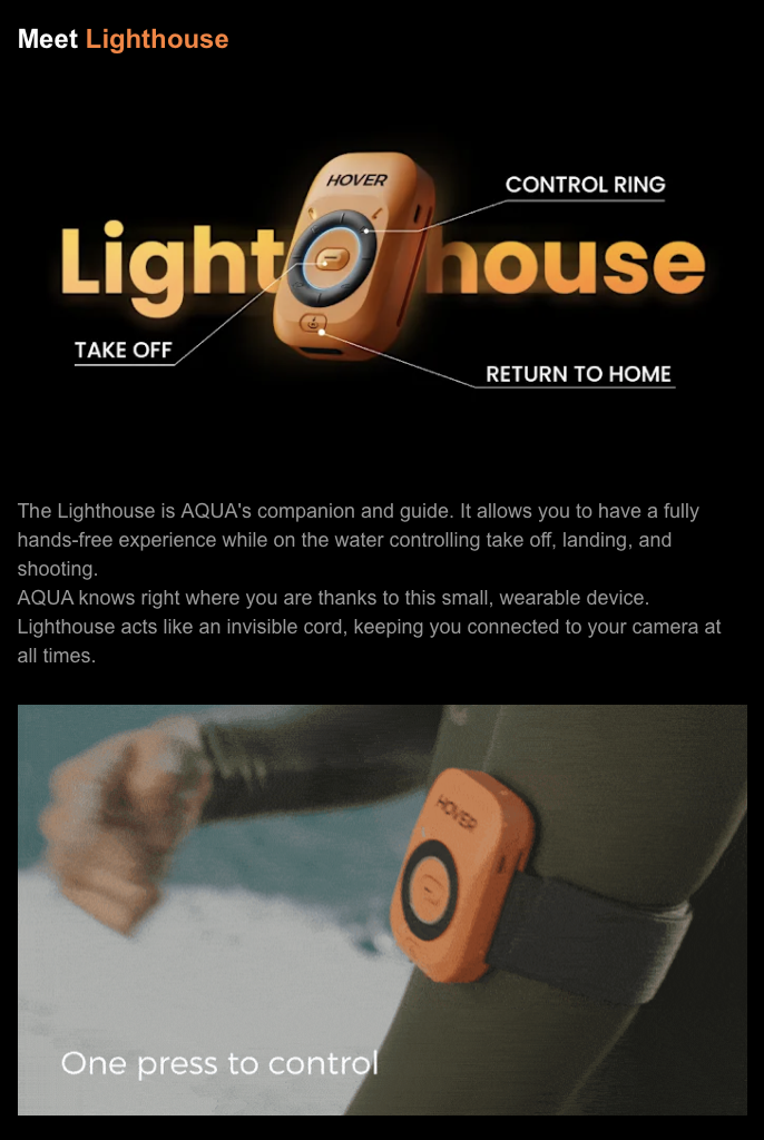 HOVERAir AQUA无人机LightHouse腕带