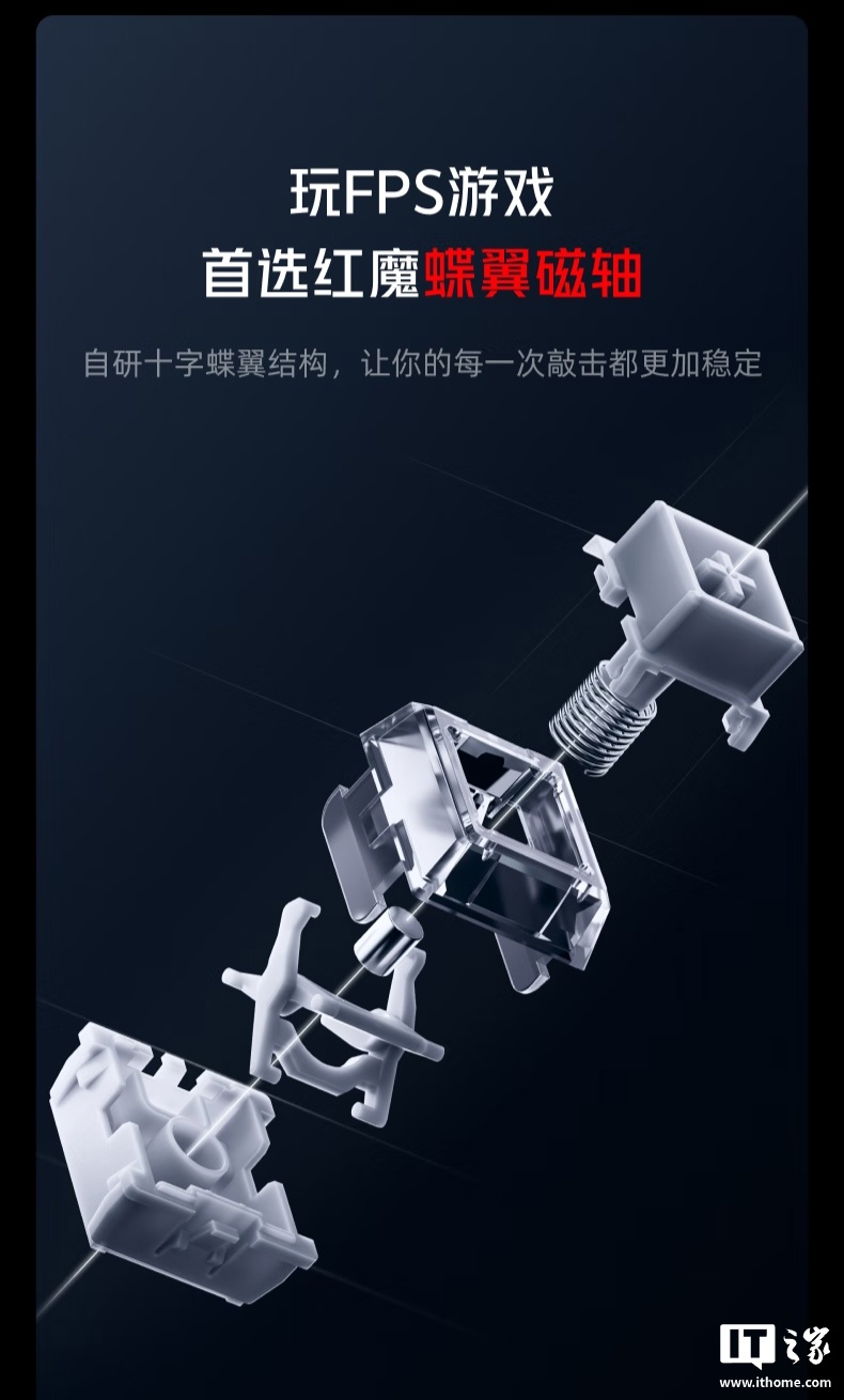 999 元红魔冰刃磁轴键盘首销：全铝 CNC 精雕外壳、RT0.005mm 精度