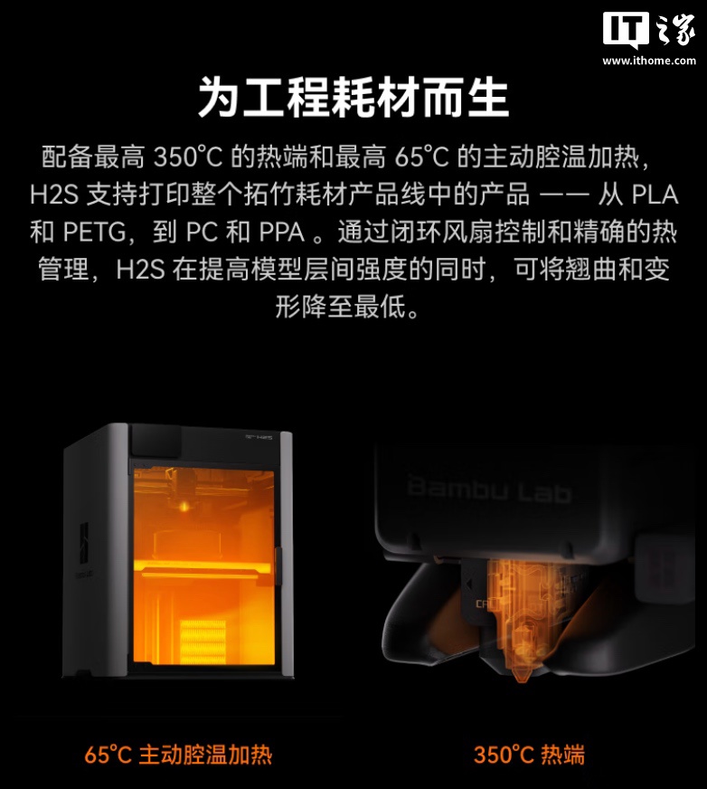 7999 元起拓竹 H2S 3D 打印机发布：可打 340 x 320 x 340 mm³ 体积，23 个传感器 + 3 个摄像头