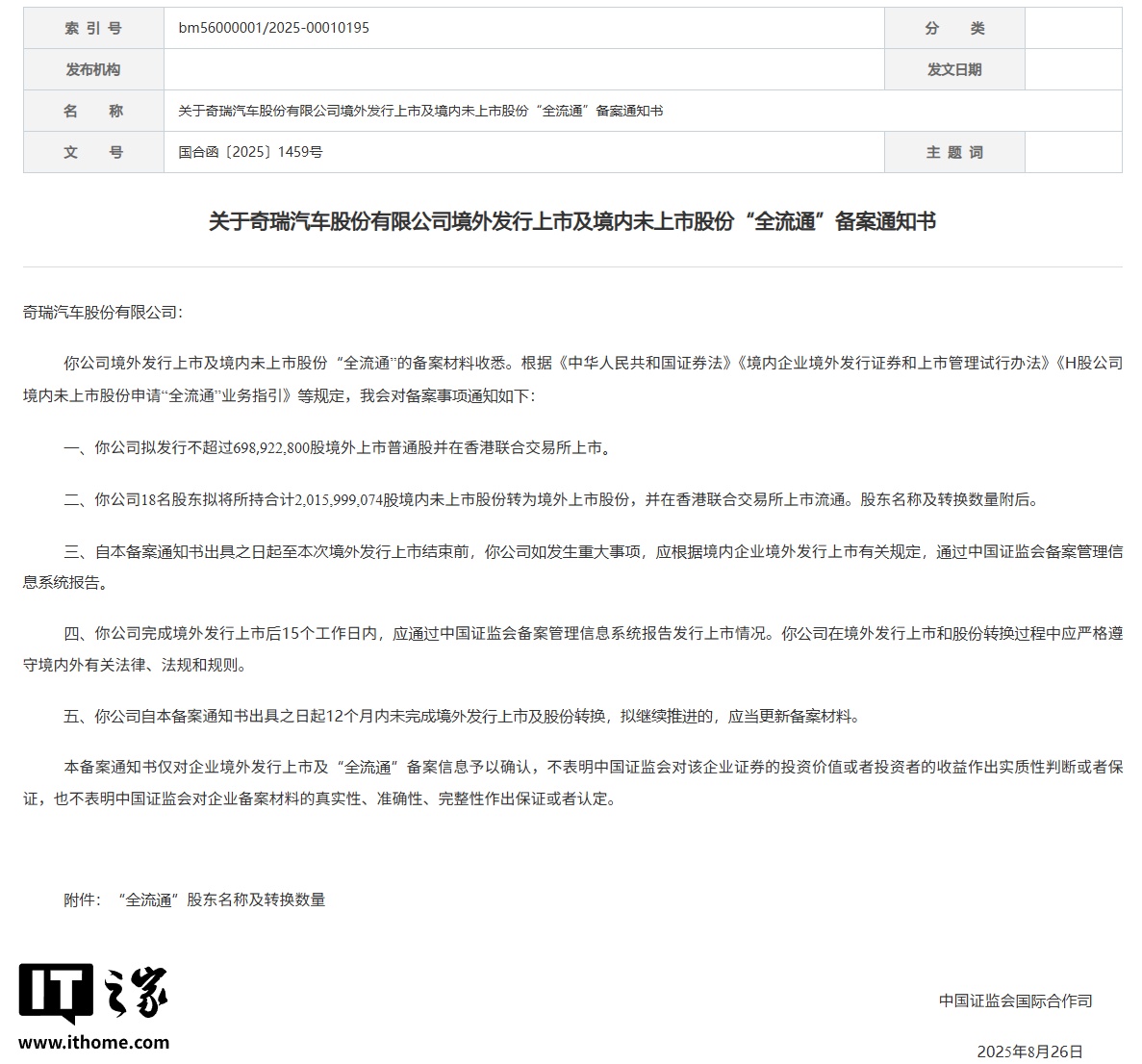 奇瑞汽车赴港