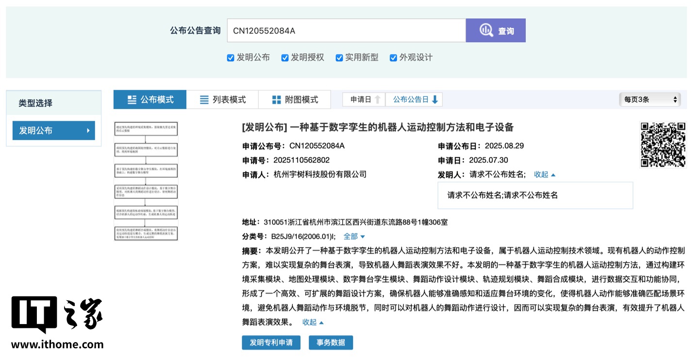 宇树科技数字孪生机器人专利