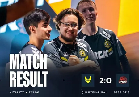 EWC2025：ZywOo火力全开，Vitality 2-0淘汰TYLOO挺进四强